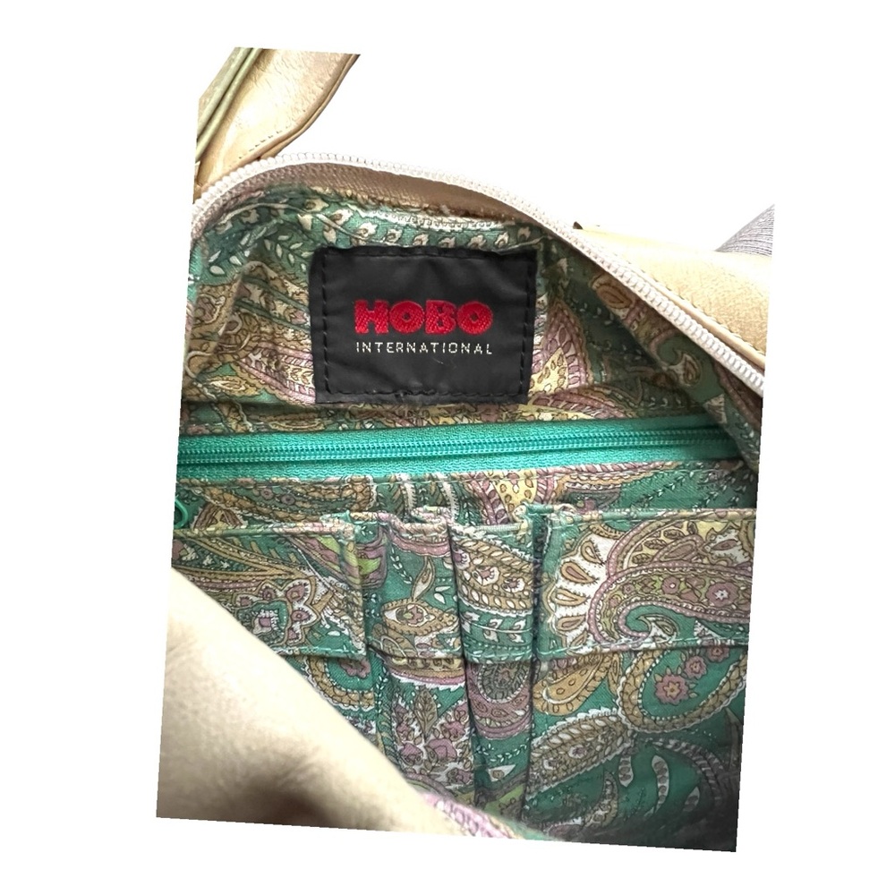 HOBO light celery green Wide Strap Subtle Leather Handbag. - Picture 7 of 10
